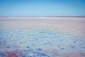 Salt, brine and mud of pink lake Royalty Free Stock Photo