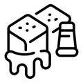 Salt and caramel icon, outline style