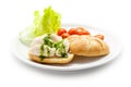 Salt cod brandade with parsley sauce on bread Royalty Free Stock Photo