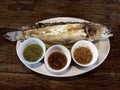 Salt Crusted Grill Fish With Three Thai Style Sauce