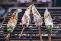 Salt-Crusted Grilled Fish for sale at food market Royalty Free Stock Photo