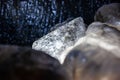 salt crystals details in underground salt mine Royalty Free Stock Photo