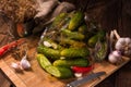 Salt cucumbers briefly stored