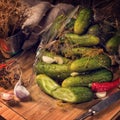 Salt cucumbers briefly stored