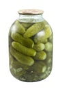 Salt cucumbers in the jar