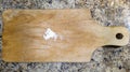Salt on cutting board on kitchen table