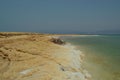 Salt deposition on the shores of the Dead Sea Royalty Free Stock Photo