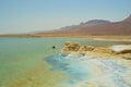 Salt deposition on the shores of the Dead Sea Royalty Free Stock Photo