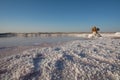 Salt desert in Tunisia Royalty Free Stock Photo