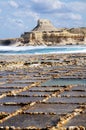 Salt evaporation ponds Royalty Free Stock Photo