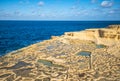 Salt evaporation ponds on Gozo island, Malta