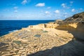 Salt evaporation ponds on Gozo island, Malta Royalty Free Stock Photo