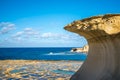 Salt evaporation ponds on Gozo island, Malta Royalty Free Stock Photo