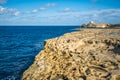 Salt evaporation ponds on Gozo island, Malta Royalty Free Stock Photo