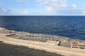 Salt evaporation ponds, Malta Royalty Free Stock Photo