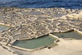Salt evaporation ponds, Malta Royalty Free Stock Photo