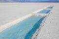 Salt Evaporation Pools at Salinas Grandes in Jujuy, Argentina Royalty Free Stock Photo