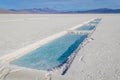 Salt Evaporation Pools at Salinas Grandes in Jujuy, Argentina Royalty Free Stock Photo