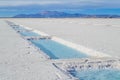 Salt Evaporation Pools at Salinas Grandes in Jujuy, Argentina Royalty Free Stock Photo