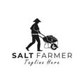 salt farmer vector illustration logo