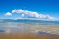 Salt fields and mountain view at Missolonghi Royalty Free Stock Photo