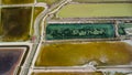 Salt fields in Thailand, Asia, seen from above Royalty Free Stock Photo