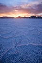 Salt Flat Formations at Bonneville Salt Flats Sunset