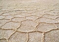 Salt flat polygons in desert Royalty Free Stock Photo