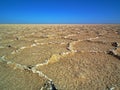 Salt flat polygons in desert