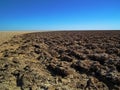 Salt flat polygons in desert