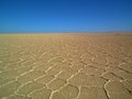 Salt flat polygons in desert