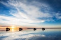 Salt flat Salar de Uyuni at sunrise, Bolivia