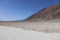 Salt flats lined by mountains at Badwater Basin in Death Valley National Park, California Royalty Free Stock Photo