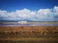 Salt flats in Sardinia Cagliari old industrial