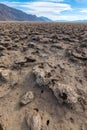 Salt formations at the Devil`s Golf Course in Death Valley National Park, California, USA Royalty Free Stock Photo