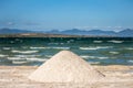 Salt heap on the salt lake