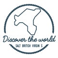 Salt Island, British Virgin Islands Map Outline.