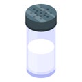 Salt jar icon, isometric style
