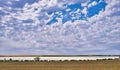 Salt lake in the Australian Wheatbelt under a vast sky Royalty Free Stock Photo