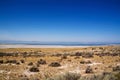 Salt Lake, the blue sky and The Moon Royalty Free Stock Photo