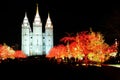 Salt Lake City Mormon Temple Christmas Lights Royalty Free Stock Photo