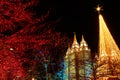 Salt Lake City Mormon Temple Christmas Lights Royalty Free Stock Photo