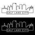 Salt Lake City skyline. Linear style.