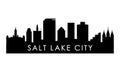 Salt lake city skyline silhouette. Royalty Free Stock Photo