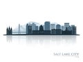 Salt Lake City skyline silhouette with reflection Royalty Free Stock Photo