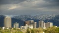 Salt Lake City Skyline with Storm Approaching Royalty Free Stock Photo