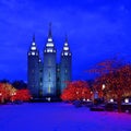 Salt Lake City Temple Square Christmas Lights Royalty Free Stock Photo