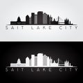 Salt Lake City USA skyline and landmarks silhouette. Royalty Free Stock Photo