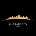 Salt Lake city Utah silhouette black background Royalty Free Stock Photo