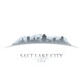 Salt Lake city Utah silhouette white background Royalty Free Stock Photo